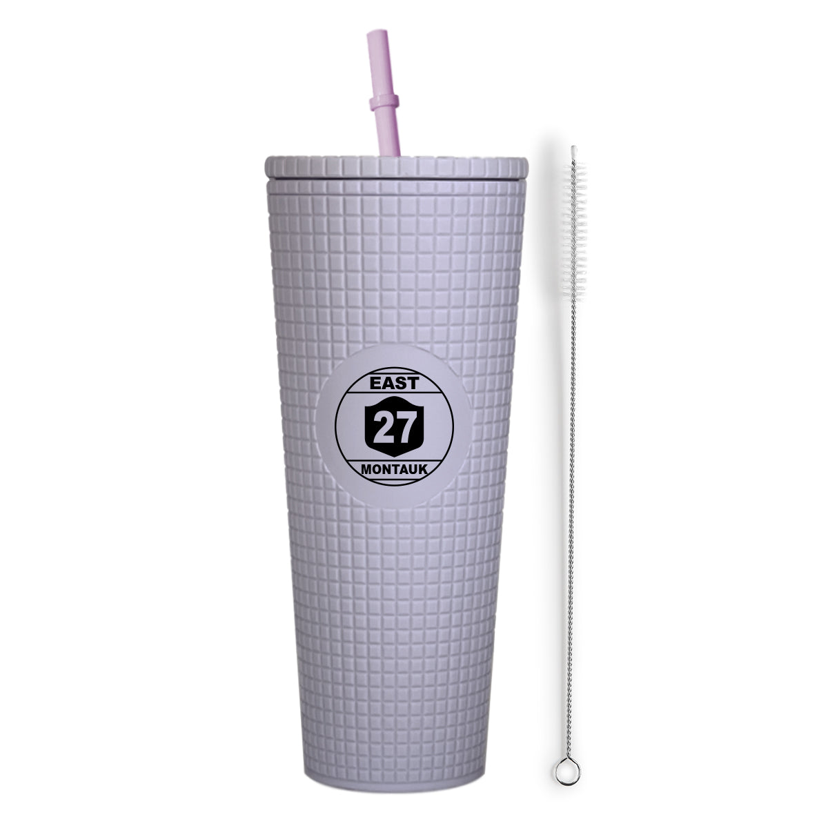 Montauk Matte Lilac Insulated Stainless Steel Tumbler Mug with Lid and Straw