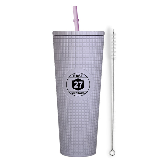 Montauk Matte Lilac Insulated Stainless Steel Tumbler Mug with Lid and Straw