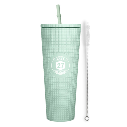Montauk Matte Mint Insulated Stainless Steel Tumbler Mug with Lid and Straw