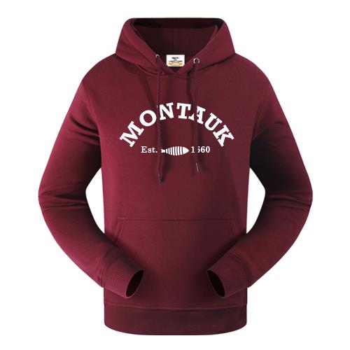 Montauk Men's Hoodie Fleece Pullover Long Sleeve Sweatshirt Solid Color Drawstring Kangaroo Pocket Hoodies