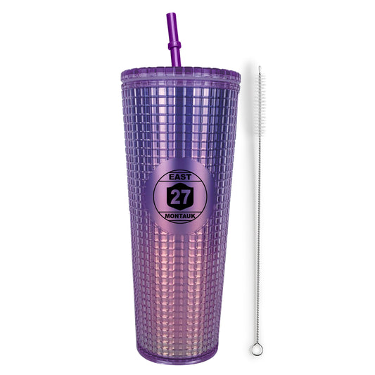 Montauk Ombre Insulated Stainless Steel Tumbler Mug with Lid and Straw