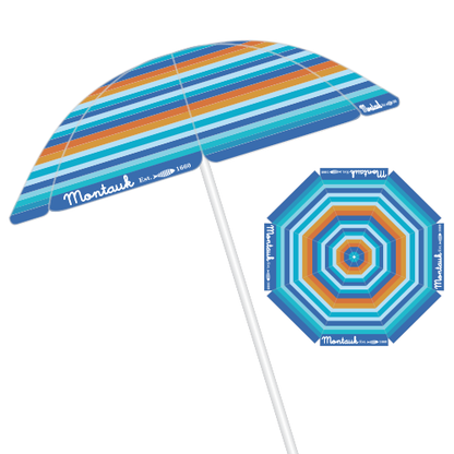 Montauk 6 ft Adjustable Beach Umbrella with Integrated Sand Anchor, Wind Vent, and Carry Bag