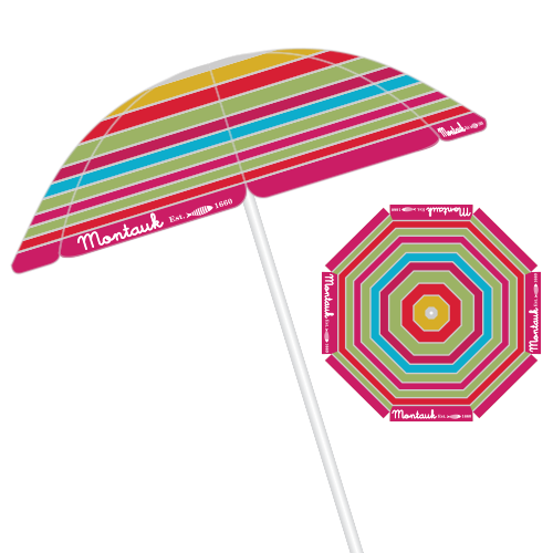 Montauk 6 ft Adjustable Beach Umbrella with Integrated Sand Anchor, Wind Vent, and Carry Bag