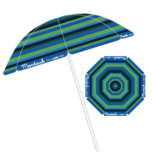 Montauk 6 ft Adjustable Beach Umbrella with Integrated Sand Anchor, Wind Vent, and Carry Bag