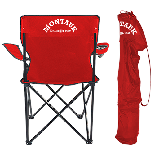 Montauk Folding Camping Chair with Carry Bag & Cup Holder with Adjustable Arms, Great for Camping, Tailgating, Firepits, Patio, & More