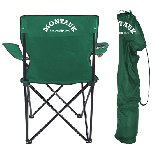 Montauk Folding Camping Chair with Carry Bag & Cup Holder with Adjustable Arms, Great for Camping, Tailgating, Firepits, Patio, & More